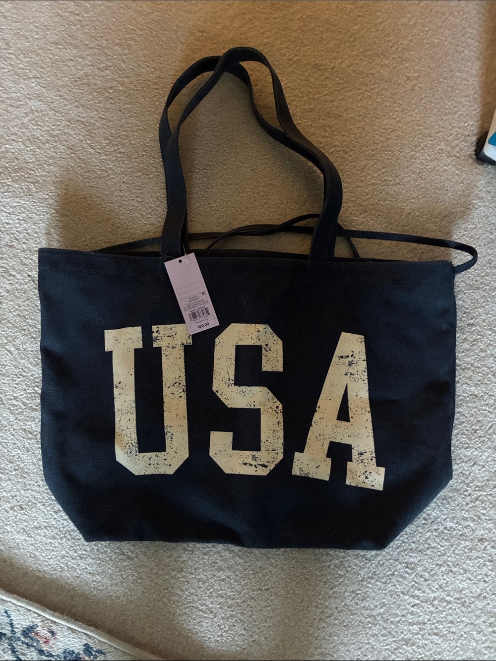 Wild fable Navy USA Graphic Canvas Tote Bag